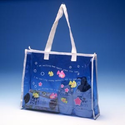 청투명숄더비치백